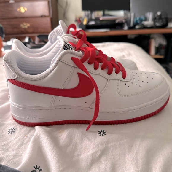 Nike Shoes - Nike by you air forces, worn a couple times. Size 8 Woman’s, color red.